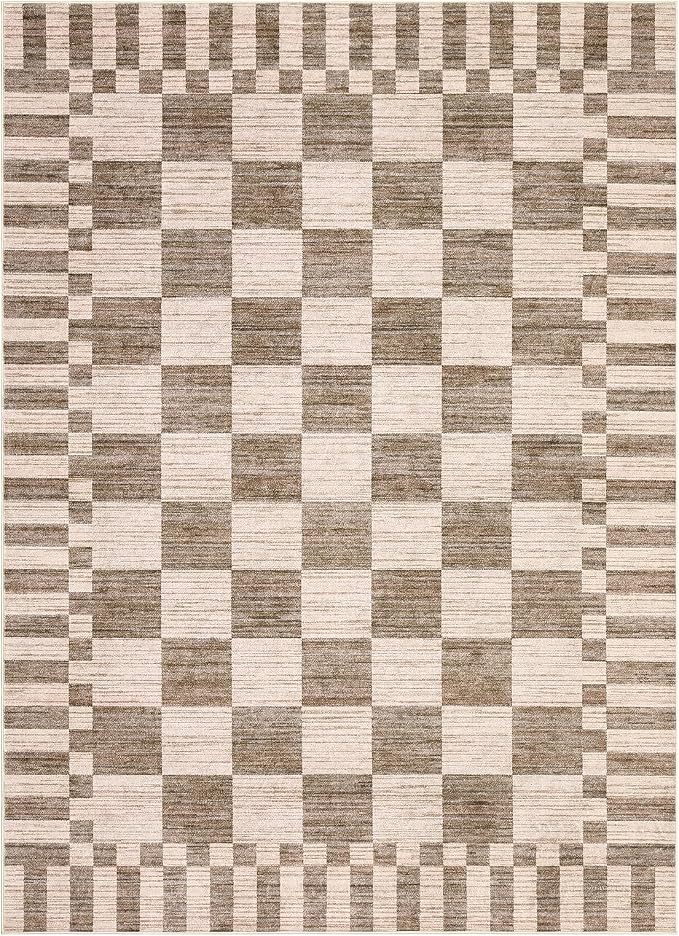 GarveeHome 9x12 Area Rugs for Living Room Washable Checkered Rug Bedroom | - Image 5