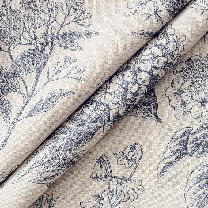 Set of 2 Decorative Floral Pillow Covers 22x22 Inch Navy Blue | Neutral - Image 2