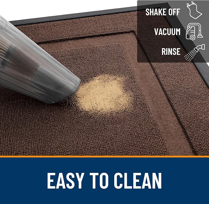 OLANLY Front Door Mat Outside 47x17, All-Season Heavy-Duty Rubber Doormat | - Image 5