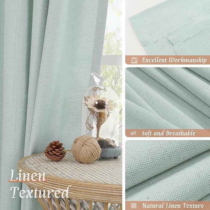 54 Inch Short Window Linen Curtains - Image 7