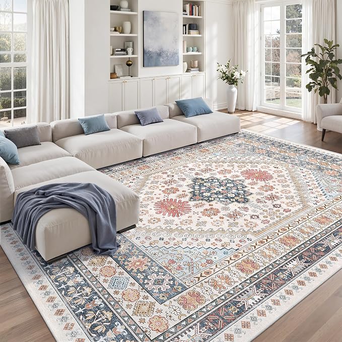 Pink Rugs for Bedroom-10x12 Area Rugs for Living Room, Dining Room, Low Pile - Image 4