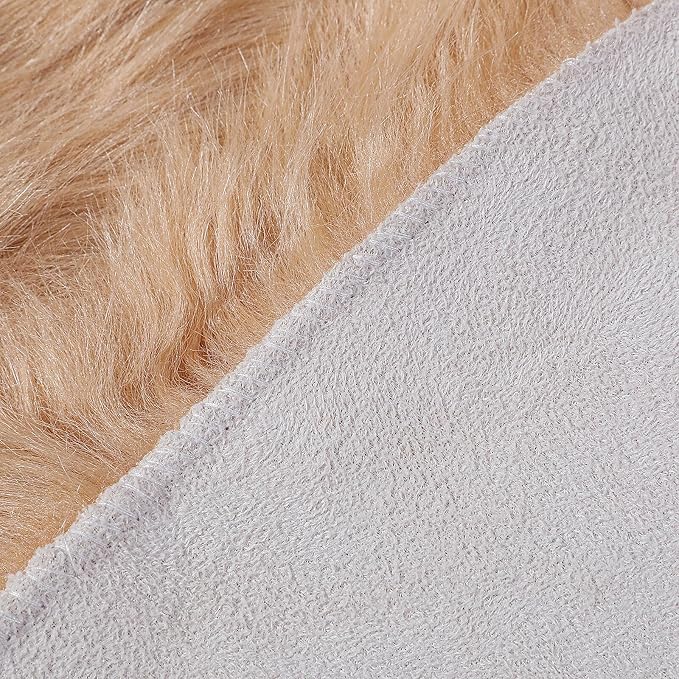 linmopm Faux Fur Rug Sheepskin Shag Fluffy Fuzzy 6x9 ft Beige Rugs - Image 5