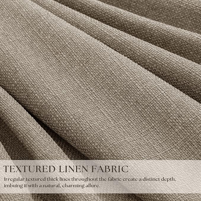 Dark Flax 94 Inch Long Blackout Curtains Thick Linen Pinch Pleated - Image 3