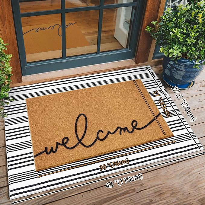 2 Pcs Summer Door Mat, Coco Coir Welcome Doormat - Image 2