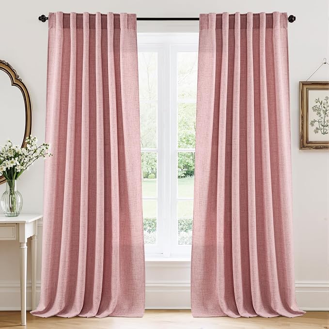 RYB HOME Linen Semi Sheer Curtains by RYBHOME