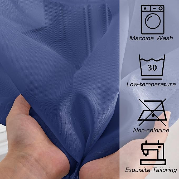 Blue Sheer Curtains 72 Inches Long 2 Panels Set, Transparent Light Filtering - Image 5