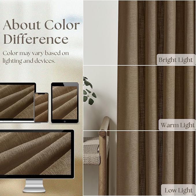 Extra Wide 120 Inch Long Pleat Curtains 70 Inch Wide Dutch Cocoa | Pinch Pleat - Image 5
