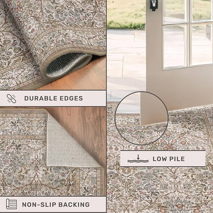 Washable 8x12 Large Living Room Area Rug - Image 5