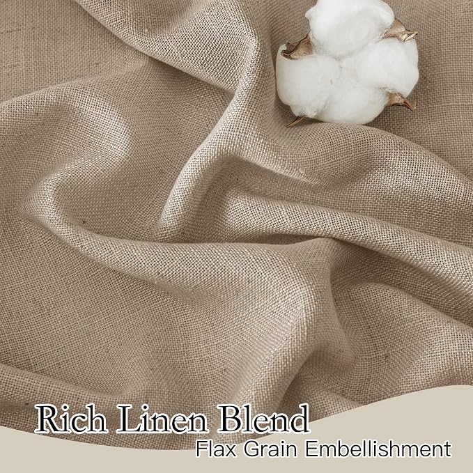 RYB HOME Short Linen Sheer Curtains - Image 2