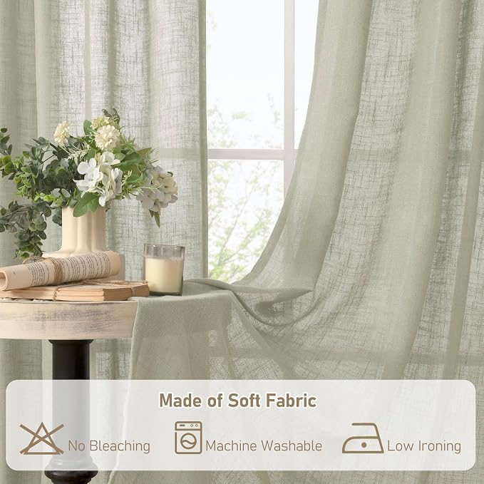 Sage Grey 72 inch Linen Curtains - Image 8