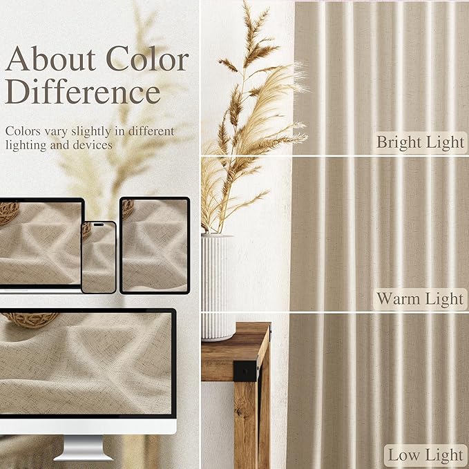 Taupe Burlywood Curtains 63 Inch Length - Image 3