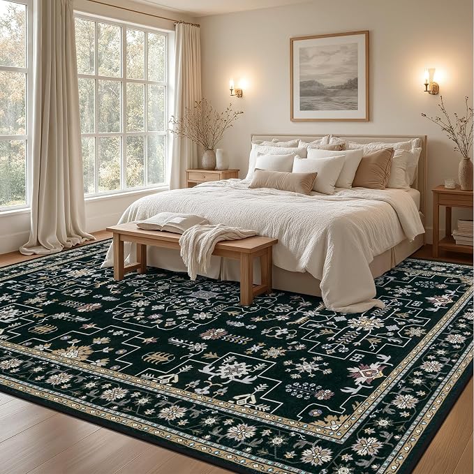 10x12 Area Rugs Living Room: Washable Boho Rug - Image 3