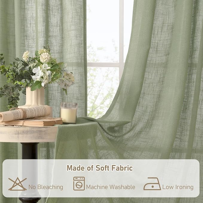 Living Room Linen Curtains 95 Inch - Image 8