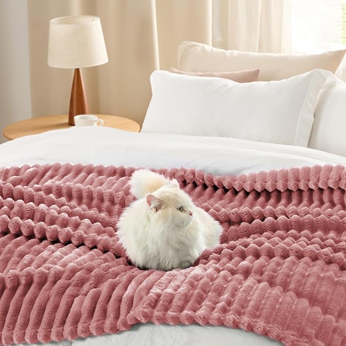 Bedsure Soft Throw Blanket for Couch Decor Gifts Dusty Pink 50"x70" | Birthday - Image 5
