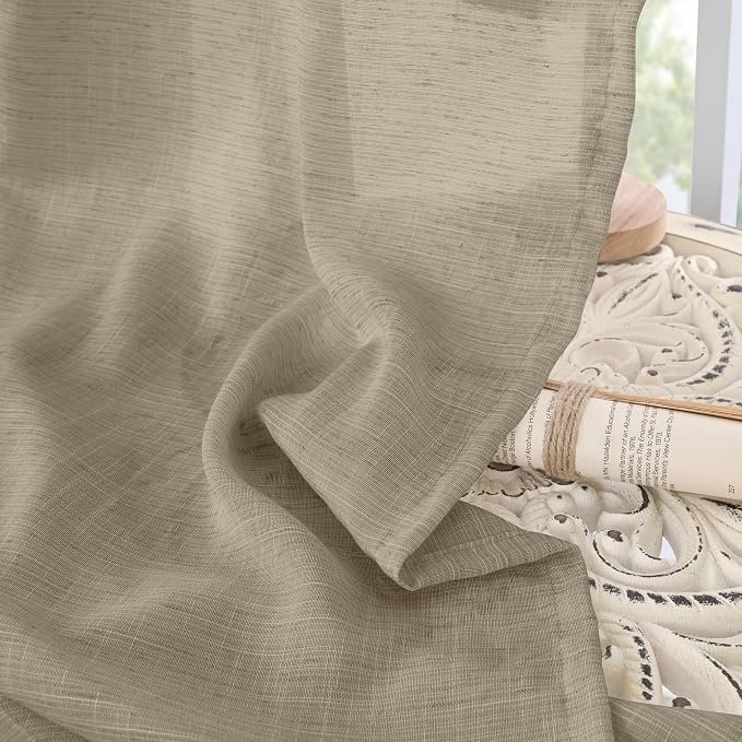 BGment Camel Linen Curtains 48 Inches Long - Image 7