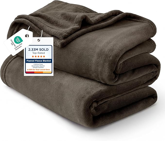Bedsure GentleSoft Brown Fleece Blankets King Size by Unknown