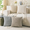 Set of 4 Neutral Decorative Throw Pillow Covers 26x26 Inch Corduroy Pillow by Cozoomy