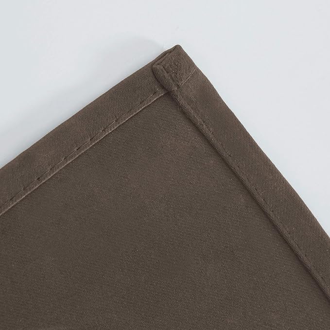 Chocolate Brown Blackout Curtains 52 x 63 Inch Length/Set of 2 Curtain - Image 7
