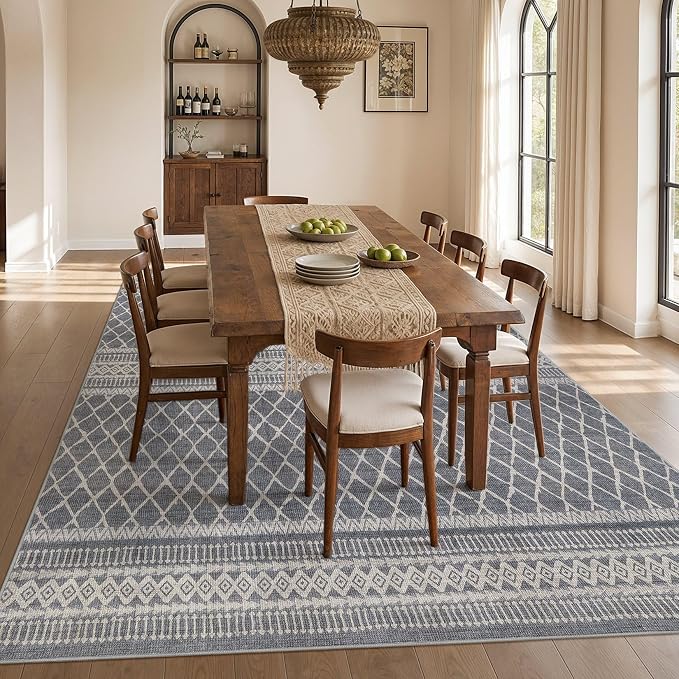 cotiled Boho 10x12 Area Rug for Living Room: Large Moroccan Washable Rug | - Image 6