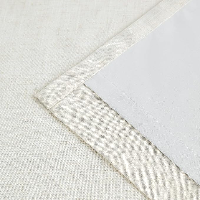 Vision Home Natural Pinch Pleated Full Blackout Curtains Linen Blended Room - Image 9