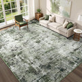 Rugflix 9x12 Area Rugs for Living Room, Washable Dark Green Large Rug | Machine by RugflixAreaRugs