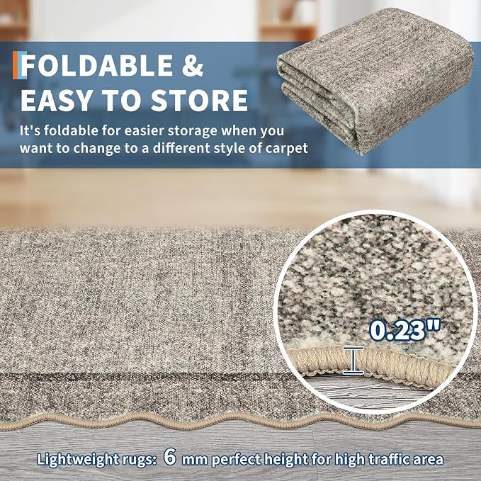 GarveeHome Scalloped Washable Non-Slip Soft Round Rug 4 ft - Image 7