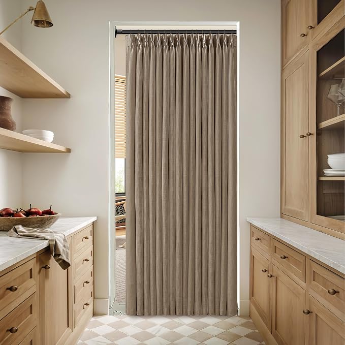 Pinch Pleated Linen Light Filtering Taupe Latte Curtains 72 Inches Length | 72 - Image 7