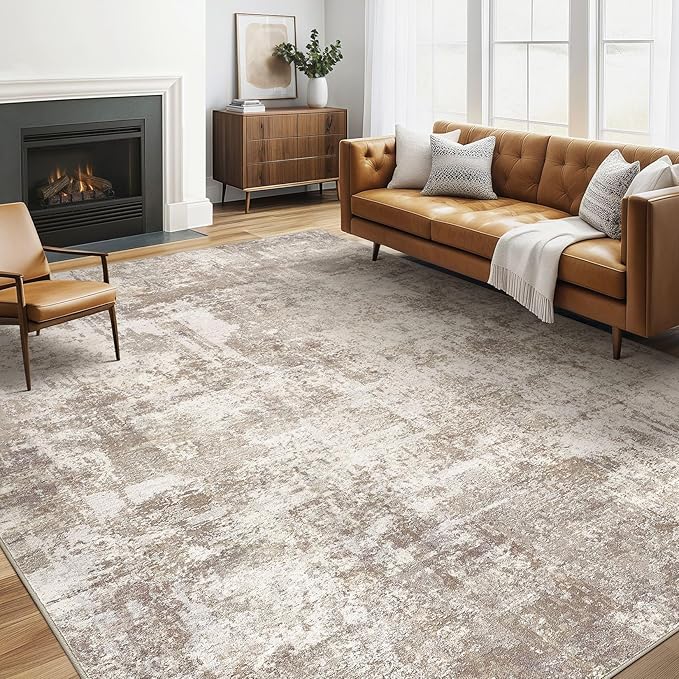 LOONGRUG 6x9 Area Rugs Washable Neutral Modern Living Room Rug Brown Beige | by LOONGRUG