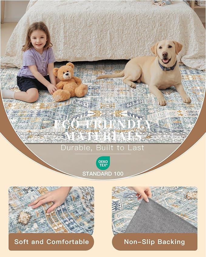 Madane Washable Area Rug 2x3 Small Entryway Rugs Non-Slip, Low Pile Floor Carpet - Image 5