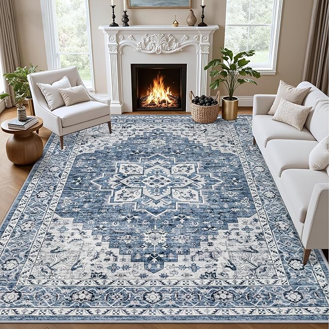9x12 Area Rugs Living Room: Washable Vintage Rug by EXPEDIX