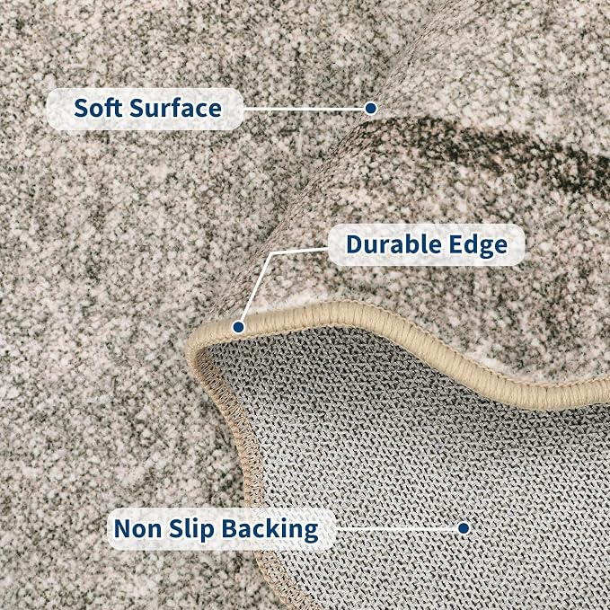 GarveeHome Scalloped Washable Non-Slip Soft Round Rug 4 ft - Image 4