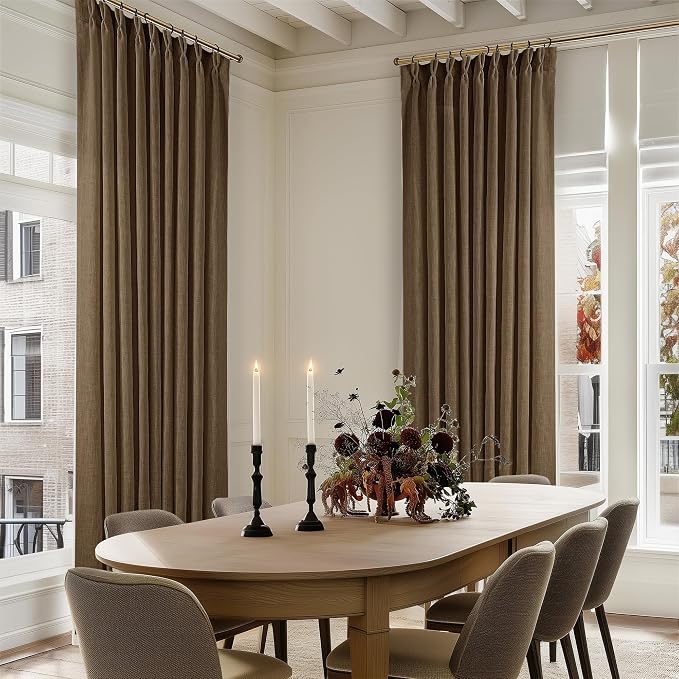 Dutch Cocoa Pinch Pleat Linen Curtains 102 Inches Long 60 Inch Wide 1 Panel | - Image 7