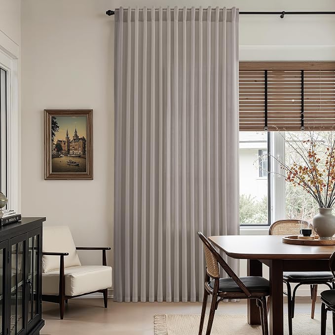 Stone Grey Linen Curtains 120 Inches Long - Image 6
