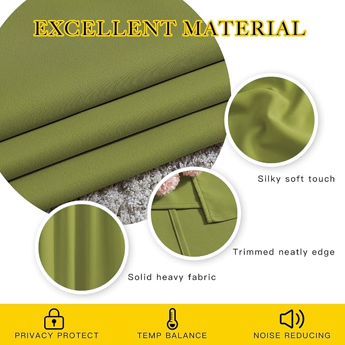 NICETOWN Room Darkening Sliding Door Curtains 2 Panels 102 inches Length - Image 4