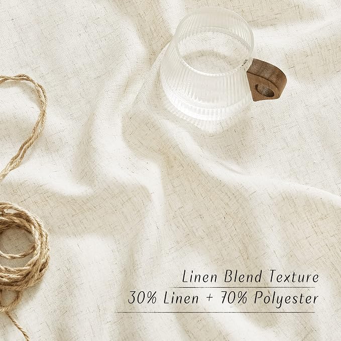 NICETOWN Natural Linen Short Curwtains 45 inches Long, Thick Flax Linen Window - Image 4