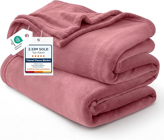 Bedsure GentleSoft Fleece Bed Blankets Queen Size Dusty Rose by Unknown