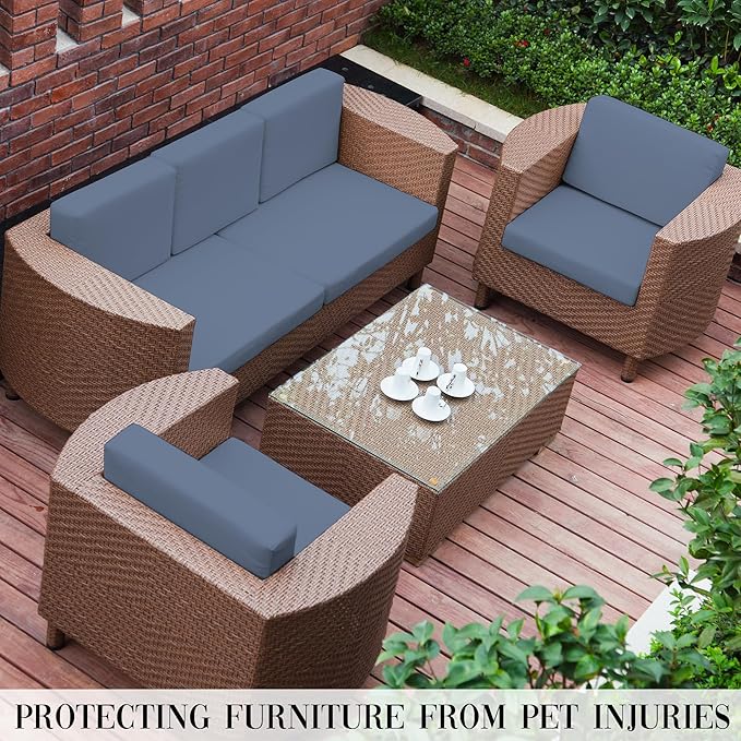 8PCS Patio Cushion Covers.Patio Furniture Couch SeatSlipcovers | Washable - Image 6