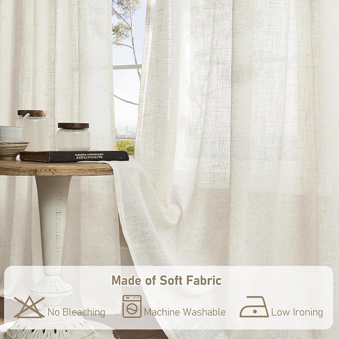 Short Kitchen Linen Curtains 30 Inch Length - Image 8