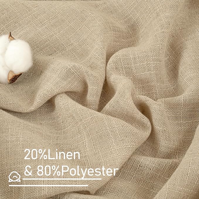 Short Linen Curtains 45 Inch Long 2 Panels - Image 2