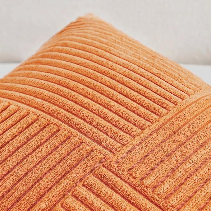 Fancy Homi 2 Packs Orange Lumbar Decorative Throw Pillow Covers 16x32 Inch - Image 4
