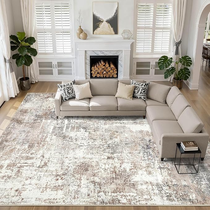 LOONGRUG 12x18 Area Rug Washable Large Neutral Modern Living Room Rugs | by LOONGRUG