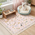Soalmost 2x3 Dog Rugs for Entryway, Washable Door Mat Animal Soft Rug Pink | by Soalmost