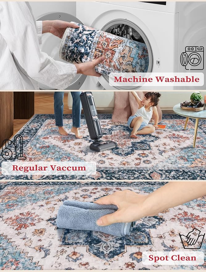 SERISSA 3x10 Washable Non Slip Boho Runner Rug - Image 3