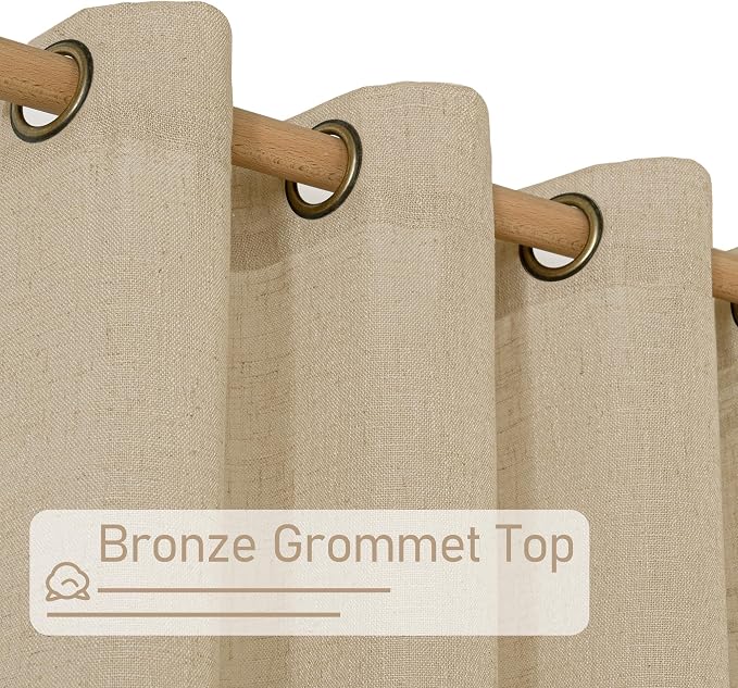 Kitchen Linen Curtains 40 Inch Length, Soft Thick Light Filtering Bronze - Image 3