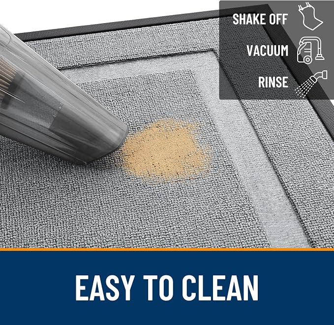 OLANLY Front Door Mat Outside 47x32, All-Season Heavy-Duty Rubber Doormat | Ash - Image 5