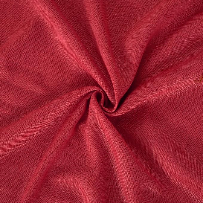 BGment Red Kitchen Curtains 36 Inch Length, Short Semi Sheer Drapes Lightweight - Image 9