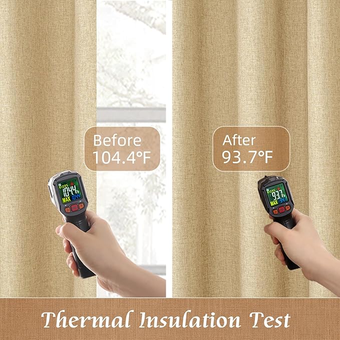 Natural 100% Blackout Linen Curtains 54 Inches - Image 4