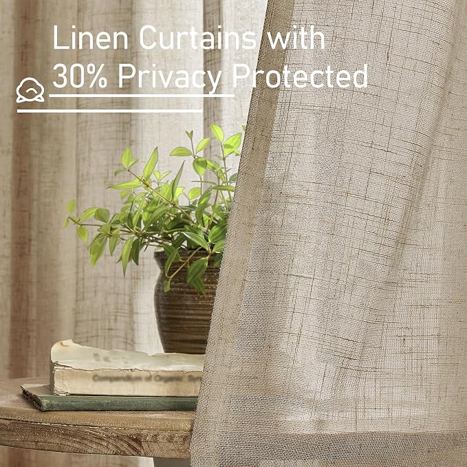 Taupe Linen Curtains 72 Inch Length - Image 6