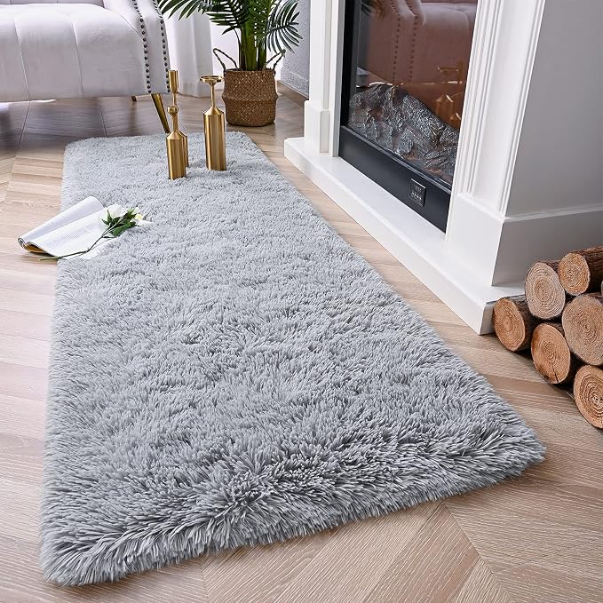 Chicrug Soft Runner Rugs for Bedroom Living Room Plush Fluffy Rug 3x8 | Shag - Image 2