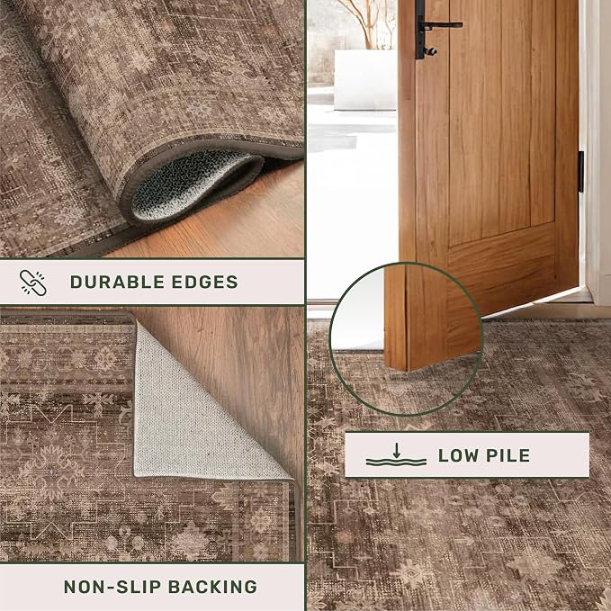 Brown 2x5 Entryway Runner Rugs, Small Runners - Image 5